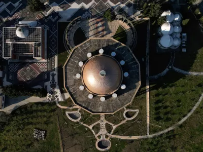 A drone view shows the Bektashi World Center where Albania's Prime Minister Edi Rama plans to create a Vatican-style state for the Islamic Bektashi Order in Tirana, Albania January 25, 2025. REUTERS/Florion Goga