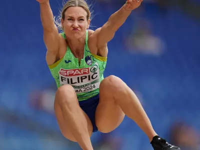 Athletics - European Athletics Championships - Stadio Olimpico, Rome, Italy - June 11, 2024 Slovenia's Neja Filipic in action during the women's long jump qualification REUTERS/Aleksandra Szmigiel