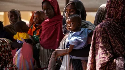 FILE PHOTO: A handout photograph, shot in January 2024, shows women and babies at the Zamzam displacement camp, close to El Fasher in North Darfur, Sudan. MSF/Mohamed Zakaria/Handout via REUTERS THIS IMAGE HAS BEEN SUPPLIED BY A THIRD PARTY. MANDATORY CREDIT/File Photo