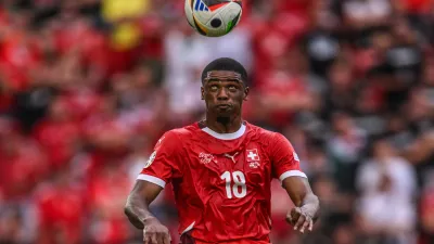 15 June 2024, North Rhine-Westphalia, Cologne: Switzerland's Kwadwo Duah in action during the UEFA EURO 2024 Group A soccer match between Hungary and Switzerland at Cologne Stadium. Photo: Marius Becker/dpa