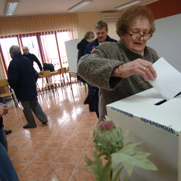 Hrvatini, referendum o ustanovitvi novih občin, volilna skrinjica \\ FOTO: MATEJ POVŠEOPOMBA: ZA OBJAVO V ČASOPISU DNEVNIK