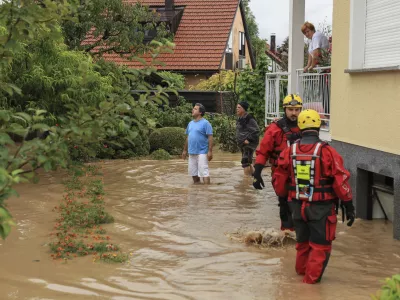 Sneberje- 04.08.2023 – Poplave v Sloveniji - močno deževje, narasle reke, vremenske spremembe //FOTO: Jaka Gasar