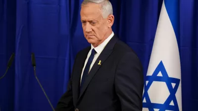 Israeli Minister Benny Gantz looks on, on the day he addresses the media after his ultimatum to withdraw his centrist party from Israeli Prime Minister Benjamin Netanyahu's emergency government expired, in Ramat Gan, Israel June 9, 2024. REUTERS/Nir Elias