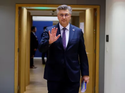 Croatia's Prime Minister Andrej Plenkovic walks on the day of a European Union leaders informal summit in Brussels, Belgium June 17, 2024. REUTERS/Johanna Geron