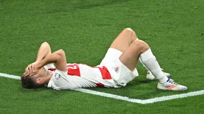 Soccer Football - Euro 2024 - Group B - Croatia v Italy - Leipzig Stadium, Leipzig, Germany - June 24, 2024 Croatia's Josip Stanisic looks dejected after the match REUTERS/Annegret Hilse