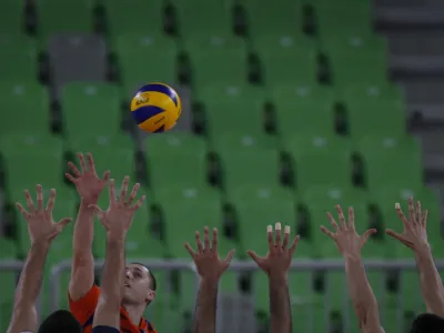 simbolična fotografija - port- odbojka - ACH Volley - Marek Union Dupnica, liga prvakov, skupina A, 2. krog:- Odbojkarji ACH Volleyja so s 3:0 premagali bolgarskega prvaka Marek Union Dupnico//FOTO: Luka Cjuha