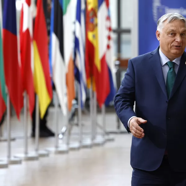 FILE - Hungary's Prime Minister Viktor Orban arrives for an EU summit in Brussels, on June 27, 2024. Orbán has presented a new alliance with Austria's far-right Freedom Party and the main Czech opposition party, which hopes to attract other partners and become the biggest right-wing group in the European Parliament. Orbán traveled to Vienna Sunday, June 30, 2024, to present the "Patriots for Europe" alliance of his Fidesz party with the Freedom Party and former Czech Prime Minister Andrej Babiš's ANO party — a day before Hungary takes over the European Union's rotating presidency for six months. (AP Photo/Geert Vanden Wijngaert)