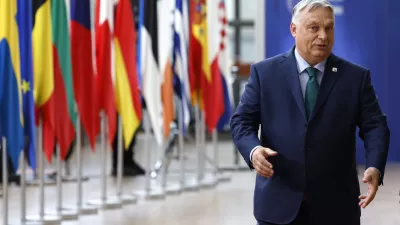 FILE - Hungary's Prime Minister Viktor Orban arrives for an EU summit in Brussels, on June 27, 2024. Orbán has presented a new alliance with Austria's far-right Freedom Party and the main Czech opposition party, which hopes to attract other partners and become the biggest right-wing group in the European Parliament. Orbán traveled to Vienna Sunday, June 30, 2024, to present the "Patriots for Europe" alliance of his Fidesz party with the Freedom Party and former Czech Prime Minister Andrej Babiš's ANO party — a day before Hungary takes over the European Union's rotating presidency for six months. (AP Photo/Geert Vanden Wijngaert)