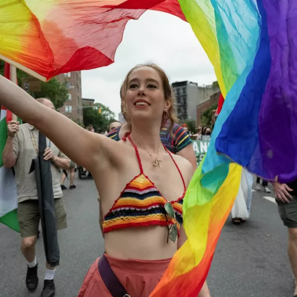 Revelers participate in the Queer Liberation March as Pride is celebrated in New York City, New York, U.S., June 30, 2024. REUTERS/Stephanie Keith