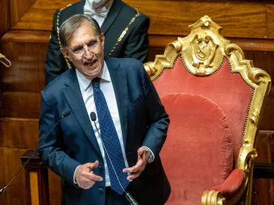 13 October 2022, Italy, Rome: Newly elected President of the Italian Senate Ignazio La Russa speaks during the Italian Senate opening session of the new parliament. Photo: Mauro Scrobogna/LaPresse via ZUMA Press/dpa