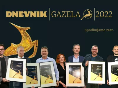 Izmed šestih regijskih finalistov (od leve proti desni Etrel, Pišek - Vitli Krpan, Sodimex, Status, Benko-tehna Puconci, Nimrod) bomo v Cankarjevem domu razglasili zlato, srebrno in bronasto gazelo 2022. F arhiv Dnevnika