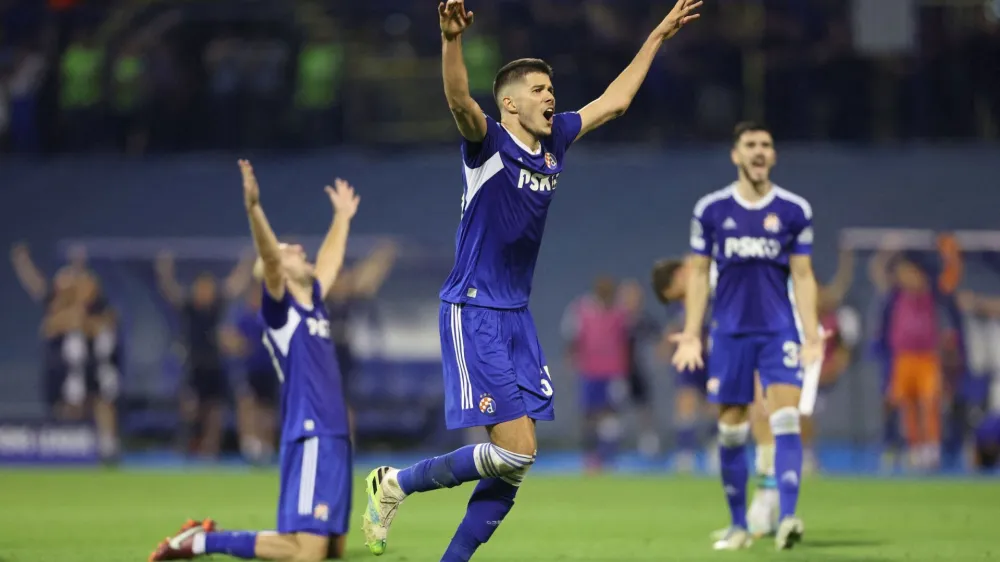 Soccer Football - Champions League - Group E - Dinamo Zagreb v Chelsea - Stadion Maksimir, Zagreb, Croatia - September 6, 2022  Dinamo Zagreb's Dino Peric celebrates after the match REUTERS/Antonio Bronic   TPX IMAGES OF THE DAY