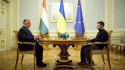 Ukraine's President Volodymyr Zelenskiy meets with Hungary's Prime Minister Viktor Orban, amid Russia's attack on Ukraine, in Kyiv, Ukraine July 2, 2024. Ukrainian Presidential Press Service/Handout via REUTERS ATTENTION EDITORS - THIS IMAGE HAS BEEN SUPPLIED BY A THIRD PARTY.