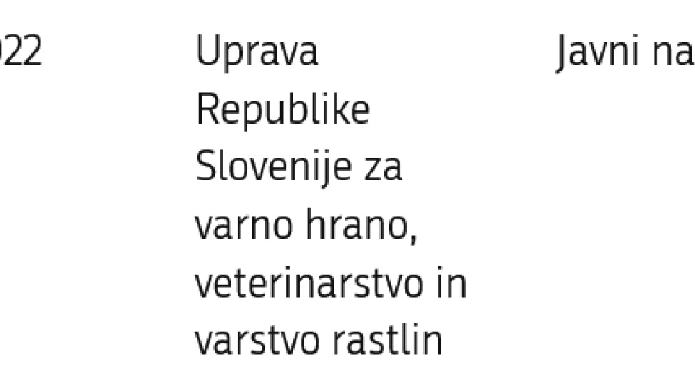 Preklic razpisa za vodjo PR-službe na upravi za varno hrano&nbsp;