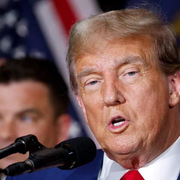 FILE PHOTO: Republican presidential candidate and former U.S. President Donald Trump speaks during a campaign rally in Grand Rapids, Michigan, U.S., April 2, 2024. REUTERS/Rebecca Cook/File Photo