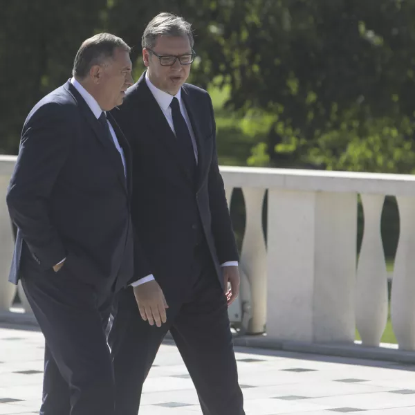 srbski predsednik Aleksandar Vučić, srbski član predsedstva BiH Milorad Dodik- 12.09.2022 - Brdo pri Kranju – Vrh pobude Brdo-Brioni – srečanje predsednikov držav zahodnega Balkana, //FOTO: Jaka Gasar