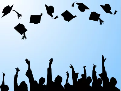 hat tossing ceremony at graduation