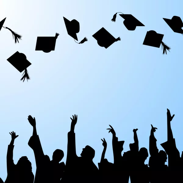 hat tossing ceremony at graduation