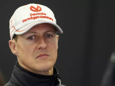 Mercedes Formula One driver Michael Schumacher of Germany stands in his pit during a practice session of the Turkish F1 Grand Prix at the Istanbul Park circuit in Istanbul May 6, 2011. REUTERS/Leonhard Foeger (TURKEY - Tags: SPORT MOTOR RACING)