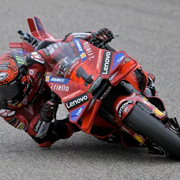 MotoGP - German Grand Prix - Sachsenring, Hohenstein-Ernstthal, Germany - July 7, 2024 Ducati Lenovo Team's Francesco Bagnaia in action during the race REUTERS/Matthias Rietschel