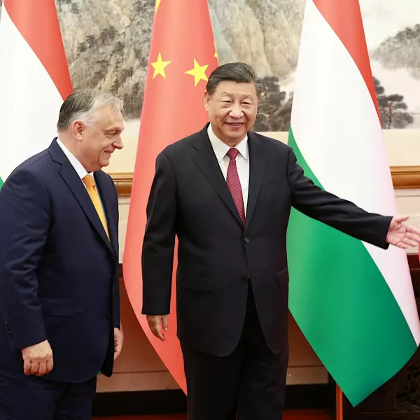 Chinese President Xi Jinping meets Hungary's Prime Minister Viktor Orban at the Diaoyutai State Guesthouse in Beijing, China July 8, 2024. China Daily via REUTERS ATTENTION EDITORS - THIS PICTURE WAS PROVIDED BY A THIRD PARTY. CHINA OUT. NO COMMERCIAL OR EDITORIAL SALES IN CHINA.