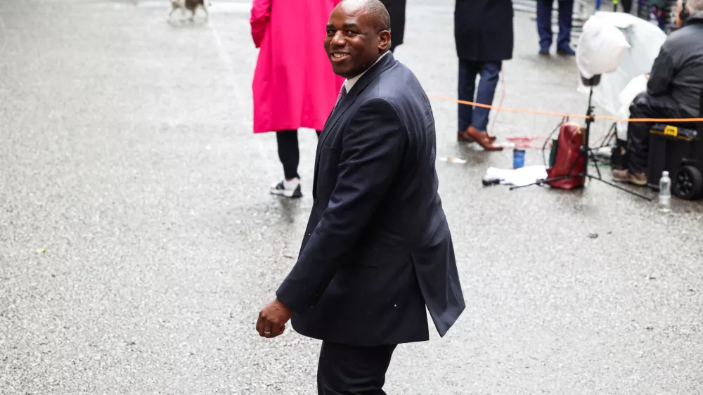 Britain's Foreign Secretary David Lammy walks outside Downing Street on the day of the first cabinet meeting with British Prime Minister Keir Starmer, in London, Britain, July 6, 2024. REUTERS/Phil Noble