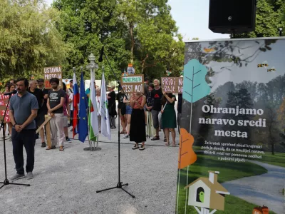  Rok Žnidaršič podžupan MOL 09.07.2024. Otvoritev razstave Ohranjamo narave sredi mesta ob 40. obletnice Parka Tivoli in protest za ohranitev narave Mladih za podnebne spremembe. Foto: Bojan Velikonja