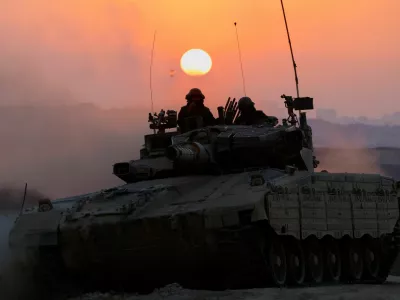 An Israeli tank manoeuvres, amid the Israel-Hamas conflict, near the Israel-Gaza border, in Israel, July 9, 2024. REUTERS/Amir Cohen