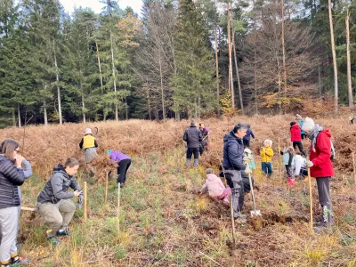 Na območju Prevojskih ribnikov, in sicer ob robu Prevojskih gmajn, je konec novembra več kot štirideset prostovoljcev sadilo drevesa. Foto: arhiv Močvirnice