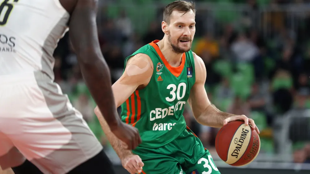  in action during ABA league 2022-2033 regular season match between Cedevita Olimpija and Partizan Mozzart Bet in Ljubljana, Slovenia on December 11, 2022<br><br><br><br><br><br><br><br><br><br><br><br>