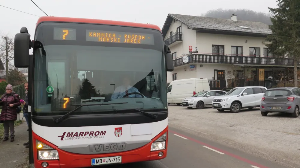 Maribor.<br>Prva voznja podaljsane avtobusne linije 7 - Kamnica.