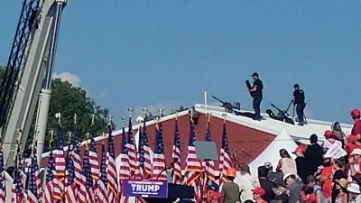 snipers stand on a roof at Republican presidential candidate and former U.S. President Donald Trump's campaign rally in Butler, Pennsylvania, U.S., JULY 13, 2024 in this picture obtained from social media. Glen Van Tryfle/TMX/via REUTERS THIS IMAGE HAS BEEN SUPPLIED BY A THIRD PARTY. MANDATORY CREDIT. NO RESALES. NO ARCHIVES.