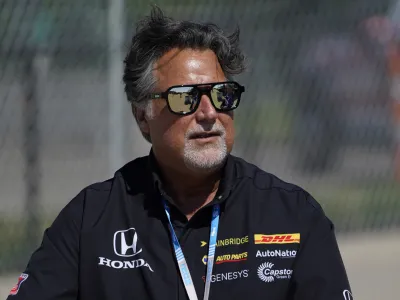 FILE - Team owner Michael Andretti looks on during practice for the IndyCar Detroit Grand Prix auto racing doubleheader on Belle Isle in Detroit, on June 11, 2021. General Motors will attempt to enter Formula One by partnering with Andretti Global under its Cadillac banner as it supports Michael Andretti's bid to launch a two-car American team. (AP Photo/Paul Sancya, File)