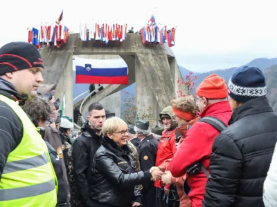 predsednica republike dr.Nataša Pirc Musar- 08.01.2023 - Dražgoše 2023 - osrednja slovesnost Po stezah partizanske Jelovice v spomin na 81. obletnico Dražgoške bitke, //FOTO: Bojan Velikonja