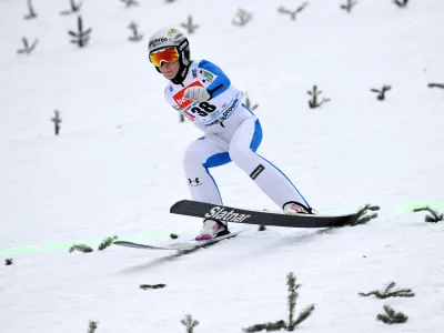 ﻿Ski Jumping - Ski Jumping World Cup 2021 - Klingenthal, Germany - December 11, 2021 Slovenia's Nika Prevc after competing in the women's large hill ski jump REUTERS/Annegret Hilse