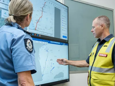 Members of the Incident Management Team coordinate the search for a radioactive capsule that was lost in transit by a contractor hired by Rio Tinto, at the Emergency Services Complex in Cockburn, Australia, in this undated handout photo. Department of Fire and Emergency Services/Handout via REUTERS  THIS IMAGE HAS BEEN SUPPLIED BY A THIRD PARTY. NO RESALES. NO ARCHIVES. MANDATORY CREDIT