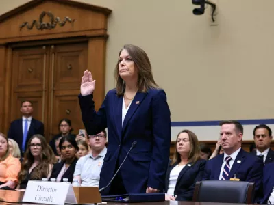 U.S. Secret Service Director Kimberly Cheatle is sworn in during a House of Representatives Oversight Committee hearing on the security lapses that allowed an attempted assassination of Republican presidential nominee Donald Trump, on Capitol Hill in Washington, U.S., July 22, 2024. REUTERS/Kevin Mohatt REFILE - QUALITY REPEAT