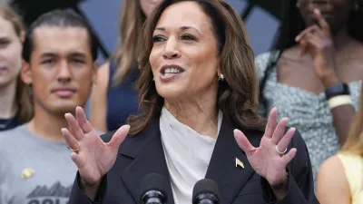 Vice President Kamala Harris speaks from the South Lawn of the White House in Washington, Monday, July 22, 2024, during an event with NCAA college athletes. This is her first public appearance since President Joe Biden endorsed her to be the next presidential nominee of the Democratic Party. (AP Photo/Susan Walsh)