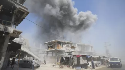 Smoke rises following Israeli bombardments in Khan Younis, Gaza Strip, Monday, July 22, 2024. (AP Photo/Abdel Kareem Hana)