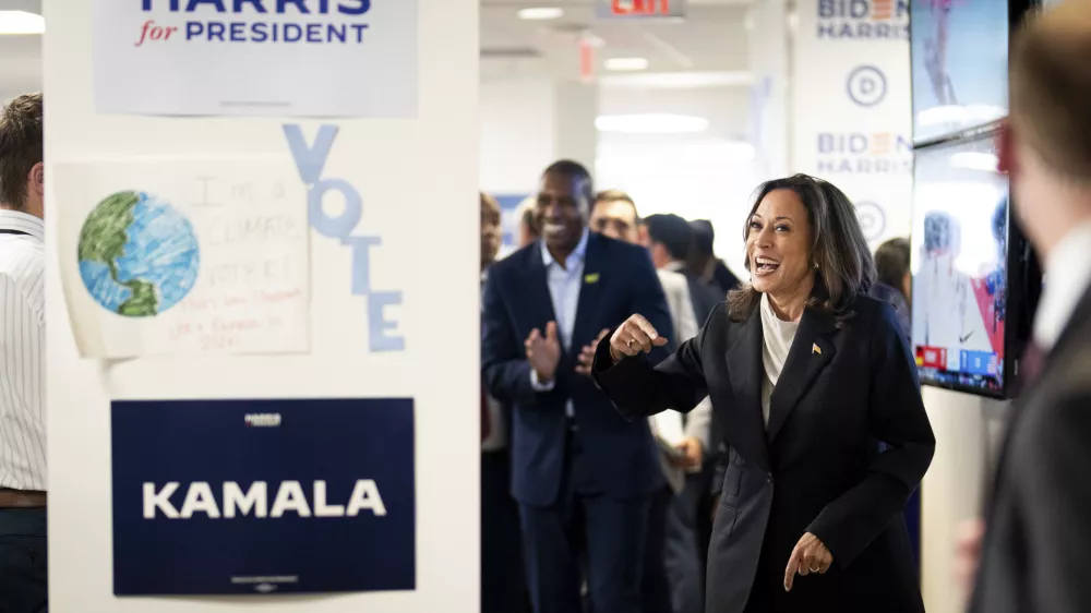 Vice President Kamala Harris arrives at her campaign headquarters in Wilmington, Del., Monday, July 22, 2024. (Erin Schaff/The New York Times via AP, Pool)