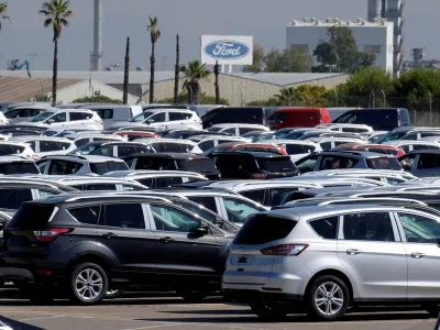 FILE PHOTO: Cars are pictured at the Ford factory in Almussafes near Valencia, Spain June 15, 2018. REUTERS/Heino Kalis/File Photo