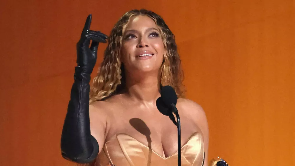 Beyonce accepts the award for Best Dance/Electronic Music Album for "Renaissance" during the 65th Annual Grammy Awards in Los Angeles, California, U.S., February 5, 2023. REUTERS/Mario Anzuoni