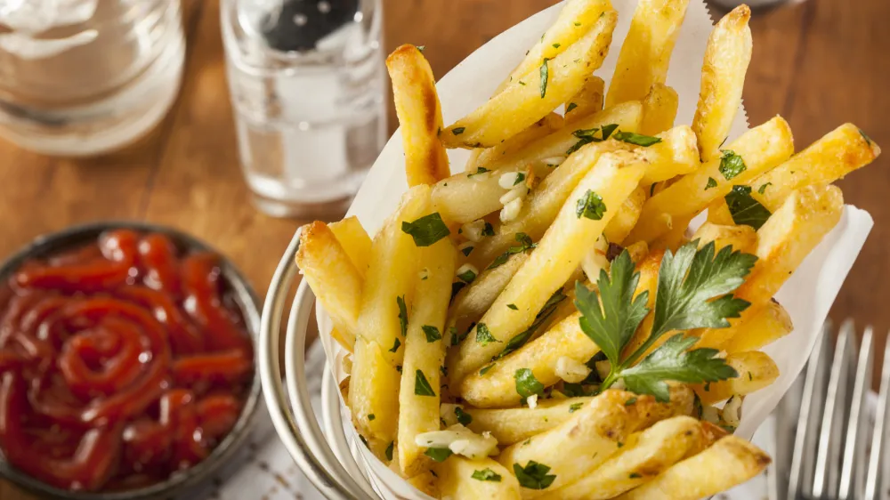 Garlic and Parsley French Fries with Ketchup