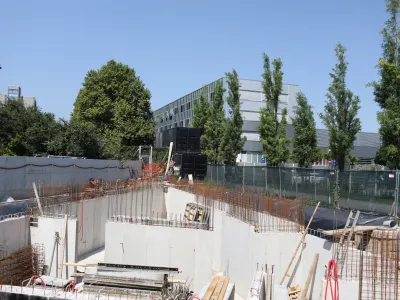 31.07.2024. Gradbišče novega študentskega doma na Dečkovi cesti v Ljubljani.//FOTO: Bojan Velikonja