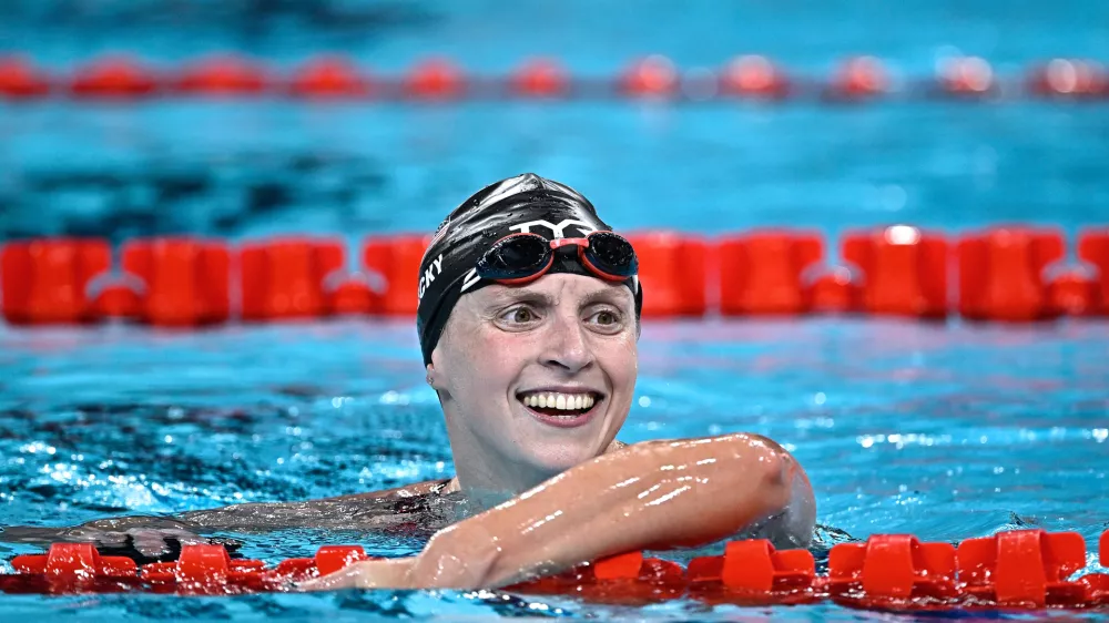 Francija, Pariz.Poletne olimpijske igre 2024 v Parizu.Plavanje, 1500 metrov, prosto, zenske.Americanka Katie Ledecky.