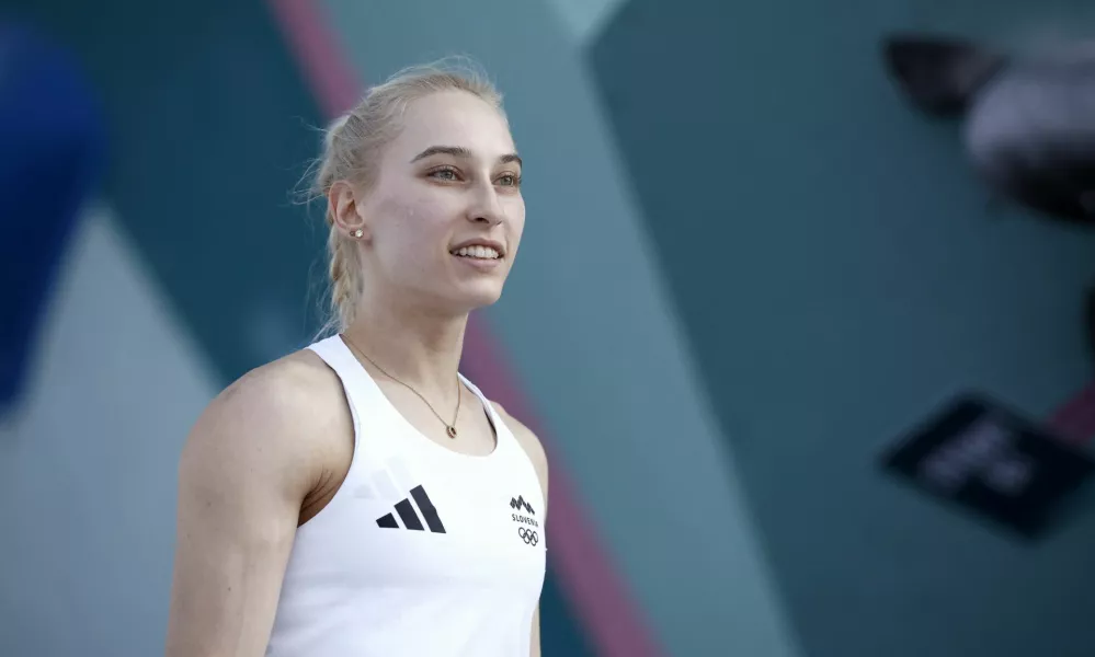 Paris 2024 Olympics - Climbing - Women's Boulder & Lead, Semi Boulder - Le Bourget Sport Climbing Venue, Le Bourget, France - August 06, 2024. Janja Garnbret of Slovenia looks on. REUTERS/Benoit Tessier