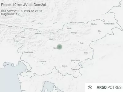 Potres v bližini Domžal.
