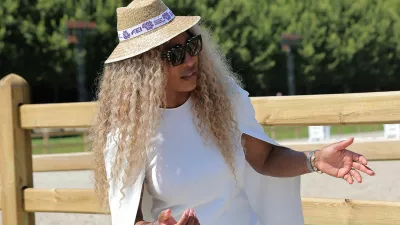 Paris 2024 Olympics - Equestrian - Jumping Individual Final - Chateau de Versailles, Versailles, France - August 06, 2024. Former tennis player Serena Williams is seen after the Jumping Individual Final. REUTERS/Zohra Bensemra