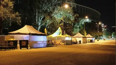 General view outside Happel stadium after Taylor Swift's three concerts this week were canceled after the government confirmed a planned attack at the stadium in Vienna, Austria, August 8, 2024. REUTERS/Elisabeth Mandl