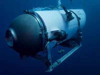 FILE - This undated image provided by OceanGate Expeditions in June 2021 shows the company's Titan submersible. (OceanGate Expeditions via AP, File)